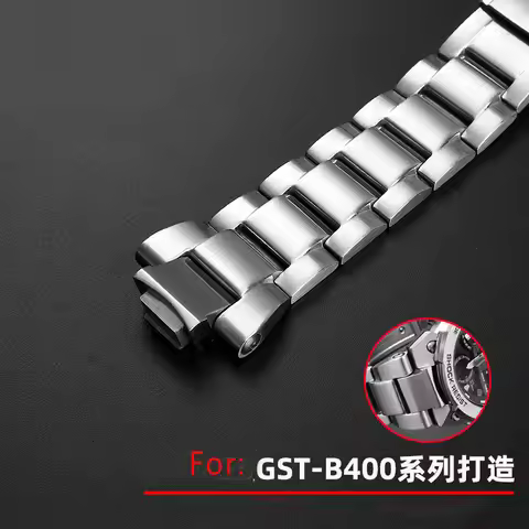 GST-B400 Convex solid stainless steel watch strap For Casio watchband G-SHOCK GST-B400 men Metal mod