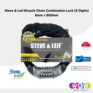 Steve & Leif Bicycle Chain Combination Lock 5 Digits (6mm x 900mm)