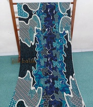 KAIN BATIK PREMIUM Bahan Katun Halus Warna Biru Navy Hitam Kombinasi Jarik Jarit Samping Kebat Panja