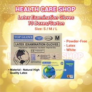 Top Glove Latex Disposable Glove Powder Free Natural Color (10Box Per Carton)(Size : L, M, S) Sarung