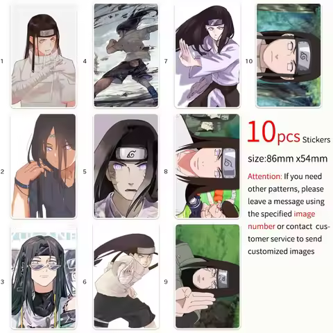 Hyuuga Neji Anime Character Game Stickers 10pcs Collection Fandom Creative Label stationery Notebook