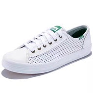 KEDS2021 new leather small white shoes hollow breathable casual all-match women's shoes shallow mouth round head flat de good