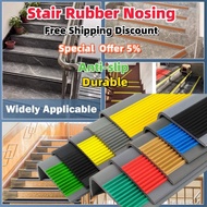 8/24FT Anti Slip Strip L-type PVC Rubber Stair Nosing Self-Adhesive Stair Edge Protect For adhesives