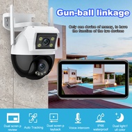 UPUPIN Outdoor CCTV WIFI Dual Lens 4MP/6MP IP Camera CCTV Waterproof Outdoor  Dual Screen PTZ 360° Derajat