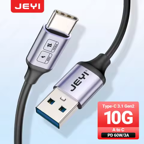 JEYI USB A to Type C Cable 60W Fast Charging 10Gbps Data Cord USB Charger for Samsung Xiaomi HTC Red