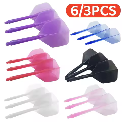 6/3Pcs 2BA Integrated Dart Shaft and Flights Kit Professional Transparent Anti-Fall Dart Flights Sha