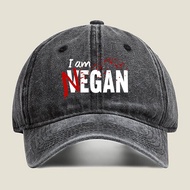 2025I am NEGAN bold statement from a popular fictional character.  Washed Denim Hats Cap Classic Out