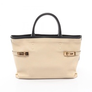 [Used, Second-hand] Chloe Chloe Tote Bag, Beige/Black Leather, Charlotte Handbag, Women's, Used B