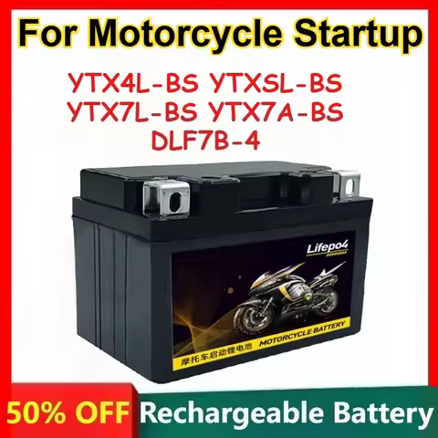 LiFePO4 Battery 12.8V 4S1P YTX4L-BS YTXSL-BS YTX7L-BS YTX7A-BS DLF7B-4 for Motorcycle Startup Rechar