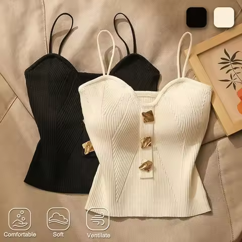 Small Fragrant Knitted Strapless Top Women 2026 Summer New Backless Sleeveless Crop Top with Inner L