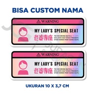Special SEAT HOLOGRAM STICKER Can Be CUSTOM Name And Given A Photo