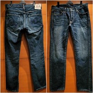 EVISU 32"日本製 private stock indigo selvedge denim jeans japan made 男裝靛藍牛仔褲 人手2年刷洗特別版（非機洗效果）