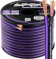 Install Link 16 AWG Gauge Speaker Wire Cable (OFC) Stereo, Car or Home Theater (100 Feet)