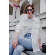 Hera Pocket Shirt Needle Yarn - White