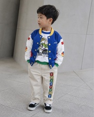 有牌日本mewoo x Disney toystroys  三件套裝衞衣長褲薄外套套裝 Buzz 巴斯光年 90-120cm Toy Story 童裝三件套 反斗奇兵 巴斯胡迪 棒球外套 衞衣長褲 男