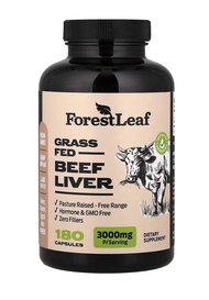 Forest Leaf Grass Fed Beef Liver x 180 Capsules (750 mg per Capsule)