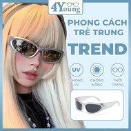 Unisex large sunglasses, rapper glasses for women and men with elliptical cat eyes, beautiful cyberp
