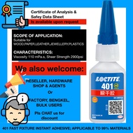 Loctite 401 instant adhesive super glue 20ml ceramics porcelain wood metal threadlock bearing shaft 