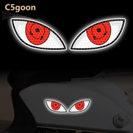 C5GOON 1Pair Reflective Car Motorcycle Stickers Devil Eyes Helmet Fairing Rear Window Decoration Dec