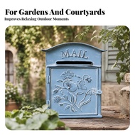 Vintage Wall Mailbox Weathered Finish Decorative Garden Mailbox