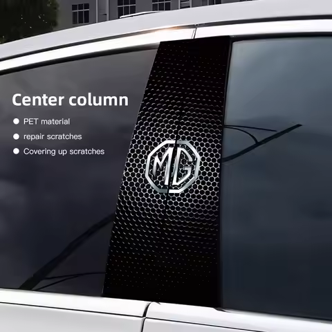 Car Emblem Center Pillar Sticker Auto Door B C Pillar Decor Cover For MG ZS HS MG3 MG4 EV MG5 MG6 MG