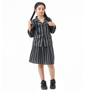 In Stock Addams Family Wednesday Addams Black Dress Cosplay Costume for Halloween