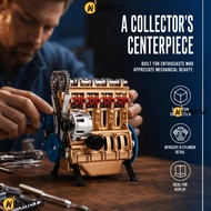 WENNEYU Car Engine Model, Miniature Model 8 Cylinder 8 Cylinder Engine Model, Decorative Resin 3.94i