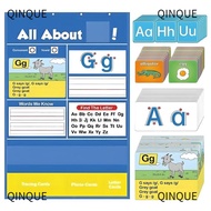 QINJUE Alphabet Learning Pocket Chart, Homeschool Pocket Design Letter Handwriting Practice Tool, Cr