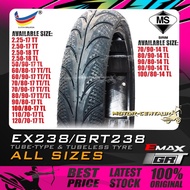 ❈TAYAR MOTORSIKAL GRT238  EMAX EX238 TUBELESS TYRE 50,60,70,80,90,100,110,120,2.25,2.50,225,250-14,17,18 (BUNGA DIAMOND)✦