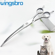 Wingsbro 8 inch Curved Thinner Dog Scissors Grooming Shears Professional Pet Thinning Shears for Gro