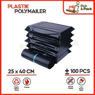 Black LDPE Polymailer Plastic 25x40 contents 100 pcs - Online Glue Packing Plastic Wrap Economical H