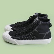9527 Adidas Original Nizza 男鞋 三葉草 愛迪達 高筒 帆布鞋 黑 F34057