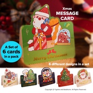 [SG Seller] 6 pcs Gold Foil Christmas Message Cards, Small Gift Card for christmas Gift