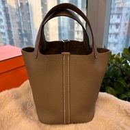 HERMES picotin18 大象灰银扣 stamp k