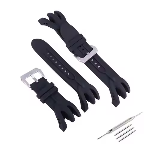 36mm Men's Rubber watch strap accessories compatible for Invicta Pro Diver silicone watch bands blac