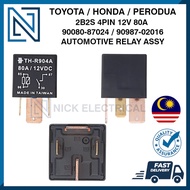 TH-R904A TOYOTA HONDA PERODUA 2B2S 4PIN 12V 80A (TAIWAN) MULTI-PURPOSE POWER RELAY ASSY 90080-87024 