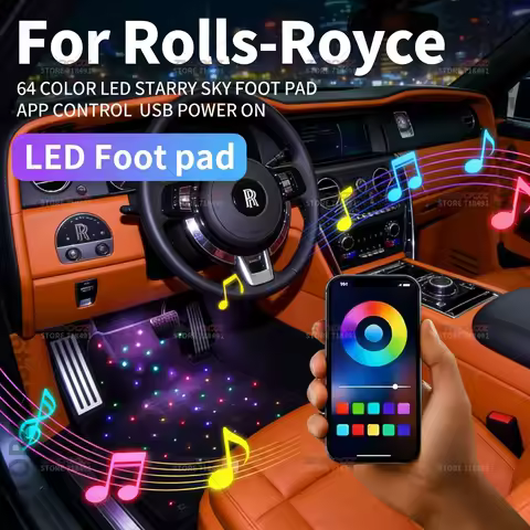 For Rolls-Royce Phantom Cullinan Ghost Wraith Dawn Spectre USB Car LED Starry Sky Foot Mat DIY Can B