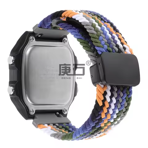 Braided Solo Nylon Strap watch band For Casio AE-1000 AE-1500 AE-1300 AE-1200 W-S200H W-800H W-216H 