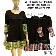 Blouse black cotton / baju borong murah