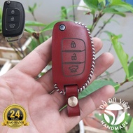 Bao da chìa khóa ô tô Hyundai i10 accent đời cũ solati da thật giá tận xưởng bảo hành 2 năm (Tặng mó