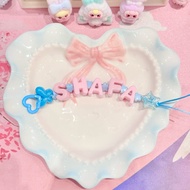 GANTUNGAN NachaStuff - Bag Charm Chubby Custom Name | Name Keychain | Name Bag Hanger