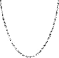 2mm Rope Chain for Men & Women Diamond Cut Necklaces for Women & Men Necklace 14 to 36 Inch Black |