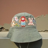 手工刺繡漁夫帽, 遮陽帽, 海邊帽, 防曬帽, 兒童帽