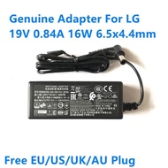 ของแท้19V 0.84A 16W 6.5x4 4อะแดปเตอร์ AC มมสำหรับ LG 19M38A 19M38D 22MK400A ADS-18FSG-19 EAY63032003