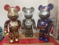iron man mark42  Iron Man WAR MACHINE Iron Man PATRIOT Bearbrick 400%