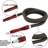 Hos Hookah 60'' Paip Hookah Kulit Boleh Basuh Pemegang Kayu Aksesori Hookah 0GUV