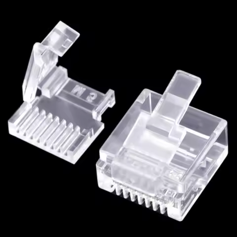 Cat6 UTP Short Body, Two Pieces, Flat Cable Rj45 Connector 8P8C Modular Network Ethernet Computer Pl