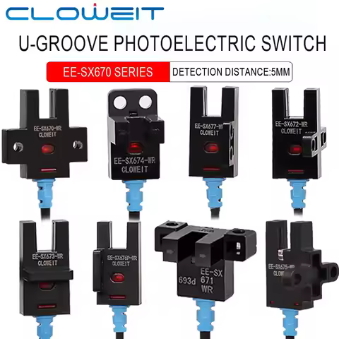 Cloweit Photoelectric Switch U-type Sensor Switch With 1m Cable EE-SX672-WR/671/670A/3/SX674P-WR Pro