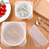 4 pcs Multifunction Reusable Silicone Food Lid Bowl Covers Preservative Film Keeping Fresh Stretch Wrap Seal Food Stretch Cover Placemat INTROEARS