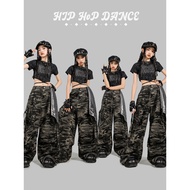 Girls Jazz Dance Outfit - Camo Pants for Street & Hip-Hop Performances